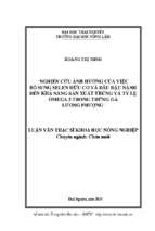 Nghiên cứu ảnh hưởng của việc bổ sung selen hữu cơ và dầu đậu nành đến khả năng sản xuất trứng và tỷ lệ omega 3 trong trứng gà lương phượng