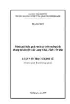 đánh giá hiệu quả canh tác trên đất ruộng bậc thang tại huyện mù cang chải tỉnh yên bái