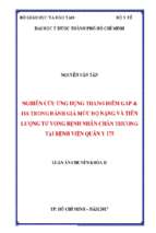 Nghiên cứu ứng dụng thang điểm gap & iss trong đánh giá mức độ nặng và tiên lượng tử vong bệnh nhân chấn thương tại bệnh viện quân y 175