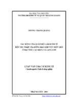 Tác động của quân đội làm kinh tế đến thu nhập của đồng bào khu vực biên giới ở hai tỉnh cao bằng và lạng sơn