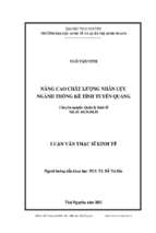 Nâng cao chất lượng nhân lực ngành thống kê tỉnh tuyên quang