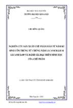 Nghiên cứu sản suất chế tạo bào tử nấm kí sinh côn trùng từ chủng nấm lecanicillium lecaiil439 và đánh giá nhược điểm sinh học của chế phẩm