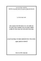 đẩy mạnh chuyển dịch cơ cấu kinh tế ngành công nghiệp gắn với phát triển kinh tế tỉnh thái nguyên đến năm 2020