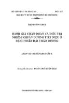 đánh giá chẩn đoán và điều trị nhiễm khuẩn đường tiết niệu ở bệnh nhân đái tháo đường