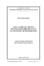 Nâng cao hiệu quả tín dụng đối với doanh nghiệp nhỏ và vừa tại vietinbank chi nhánh đền hùng