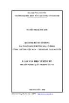 Quản trị rủi ro tín dụng tại ngân hàng thương mại cổ phần công thương việt nam chi nhánh thái nguyên