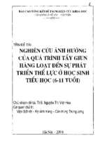 Nghiên cứu ảnh hưởng của quá trình tẩy giun hàng loạt đến sự phát triển thể lực ở học sinh tiểu học 6 11 tuổi