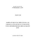 Luận án tiến sĩ nghiên cứu một số đặc điểm lâm sàng, cận lâm sàng và nồng độ một số cytokin huyết tương