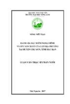 đánh giá đặc điểm ngoại hình và sức sản xuất của lợn địa phương tại huyện chợ đồn tỉnh bắc kạn