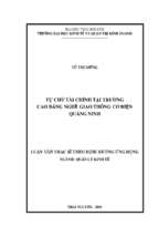 Tự chủ tài chính tại trường cao đẳng nghề giao thông cơ điện quảng ninh