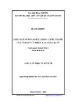 Giải pháp nâng cao khả năng cạnh tranh của công ty cổ phần xây dựng ba vì