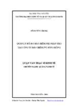 Quản lý rủi ro bảo hiểm phi nhân thọ tại công ty bảo hiểm pvi sông hồng
