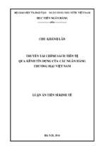 Truyền tải chính sách tiền tệ qua kênh tín dụng của các ngân hàng thương mại việt nam