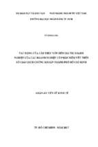 Tác động của cấu trúc vốn đến giá trị doanh nghiệp của các doanh nghiệp cổ phần niêm yết trên sở giao dịch chứng khoán thành phố hồ chí minh