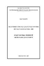 Hoàn thiện công tác quản lý đầu tư tỉnh bắc kạn giai đoạn 2016 2020