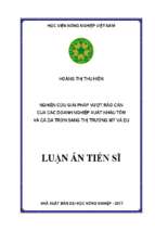 Nghiên cứu giải pháp vượt rào cản của các doanh nghiệp xuất khẩu tôm và cá da trơn sang thị trường mỹ và eu