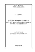 Quan niệm nhân sinh của nhân vật thúy kiều trong đoạn trường tân thanh nhìn từ lí thuyết diễn ngôn