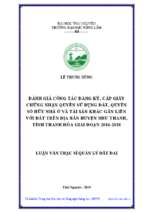 đánh giá công tác đăng ký cấp giấy chứng nhận quyền sử dụng đất quyền sở hữu nhà ở và tài sản khác gắn liền với đất trên địa bàn huyện như thanh tỉnh thanh hóa giai đoạn 2016 2018