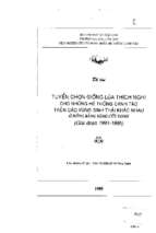 Tuyển chọn giống lúa thích nghi cho những hệ thống canh tác trên các vùng sinh thái khác như ở đồng bằng sông cửu long giai đoạn 1991 1995
