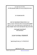 Một số giải pháp nhằm nâng cao chất lượng tín dụng đối với doanh nghiệp nhỏ và vừa tại ngân hàng thương mại cổ phần đầu tư và phát triển việt nam chi nhánh thái nguyên