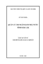 Quản lý chi ngân sách nhà nước tỉnh đắk lắk