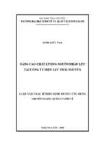 Nâng cao chất lượng nguồn nhân lực tại công ty điện lực thái nguyên