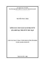 Kiểm soát chi ngân sách nhà nước qua kho bạc nhà nước bắc kạn