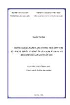 đánh giá khả năng tăng cường tích lũy tinh bột ở cây thuốc lá chuyển gen agps và agpl mã hóa enzyme agpase ở cây sắn