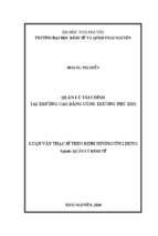 Quản lý tài chính tại trường cao đẳng công thương phú thọ