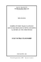 Nghiên cứu thực trạng và một số giải pháp quản lý rừng cộng đồng ở huyện lục yên tỉnh yên bái