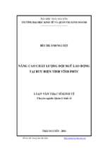 Nâng cao chất lượng đội ngũ lao động tại bưu điện tỉnh vĩnh phúc