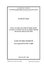 Nâng cao hiệu quả kinh tế trồng rừng cây keo tai tượng của hộ gia đình ở huyện hoành bồ tỉnh quảng ninh