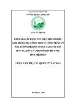 đánh giá tác động của việc thu hồi đất giải phóng mặt bằng một số công trình có ảnh hưởng đến đời sống của người dân trên địa bàn thành phố điện biên phủ tỉnh điện biên