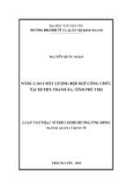 Nâng cao chất lượng đội ngũ công chức tại huyện thanh ba tỉnh phú thọ