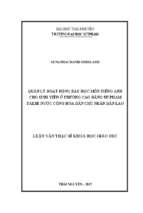 Quản lý hoạt động dạy học môn tiếng anh ở trường cao đẳng sư phạm pakse nước cộng hoà dân chủ nhân dân lào