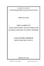 Nâng cao hiệu quả quản lý hoạt động sản xuất kinh doanh tại trung tâm giống cây trồng vĩnh phúc