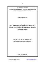 đẩy mạnh thu hút đầu tư trực tiếp nước ngoài vào ngành công nghiệp tỉnh bắc ninh