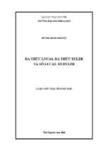 đa thức lucas đa thức euler và số lucas số euler