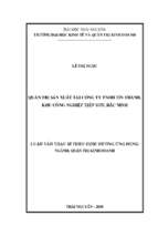 Quản trị sản xuất tại công ty tnhh tín thành khu công nghiệp tiên sơn bắc ninh