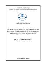 Tác động của rủi ro thanh khoản đến hiệu quả hoạt động kinh doanh ngân hàng nghiên cứu trường hợp các quốc gia đông nam á