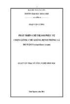 Phát triển chỉ thị ssr phục vụ chọn giống chè kháng bệnh phồng lá do nấm exobasidium vexans