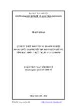 Quản lý thuế đối với các doanh nghiệp ngoài quốc doanh trên địa bàn huyện quế võ tỉnh bắc ninh thực trạng và giải pháp