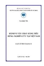 Hành vi tẩy chay hàng tiêu dùng nghiên cứu tại việt nam