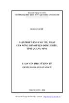 Giải pháp nâng cao thu nhập của nông dân huyện đông triều tỉnh quảng ninh