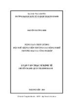 Nâng cao chất lượng đội ngũ giảng viên trường cao đẳng nghề thương mại và công nghiệp