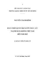 Hoàn thiện quản trị nguồn nhân lực ngành hàng không việt nam đến năm 2015