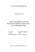 Quản lý thu thuế giá trị gia tăng đối với doanh nghiệp ngoài quốc doanh tại cục thuế tỉnh thái bình  