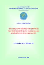 Thực trạng và giải pháp chủ yếu nhằm phát triển kinh tế trang trại tại địa bàn huyện đồng hỷ tỉnh thái nguyên