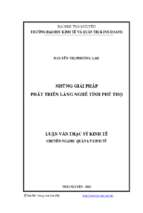 Những giải pháp phát triển làng nghề tỉnh phú thọ