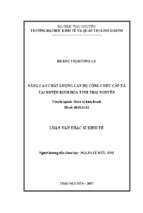 Nâng cao chất lượng cán bộ công chức caaos xã tại huyện định hóa tỉnh thái nguyên